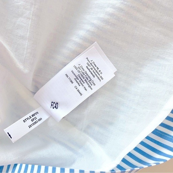 J. Crew Crewcuts Girl's Blue White Stripe Cotton Sleeveless Ruffle Dress Size 10 - Picture 8 of 12